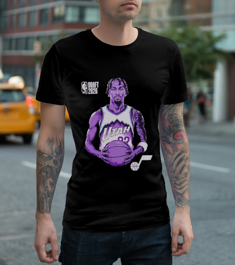 Utah Jazz 2026 NBA Draft Darryn Peterson Fade Basketball T-Shirt