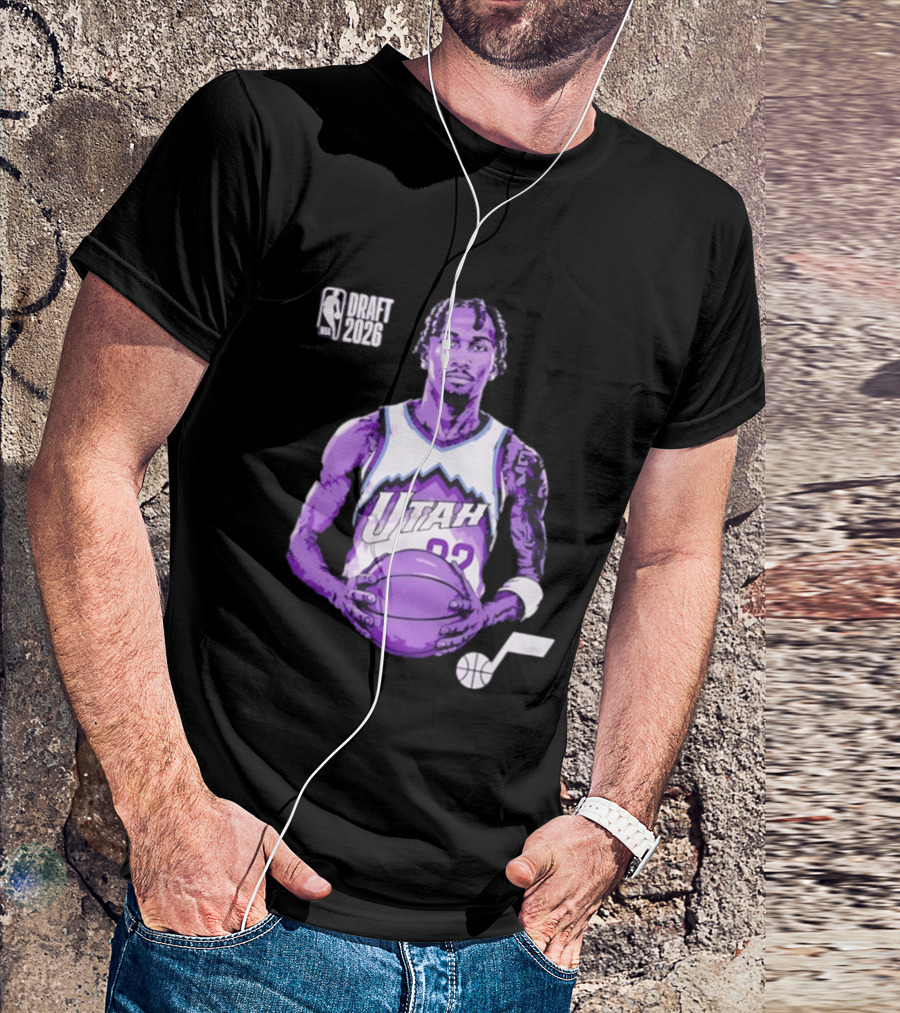 Utah Jazz 2026 NBA Draft Darryn Peterson Fade Basketball T-Shirt