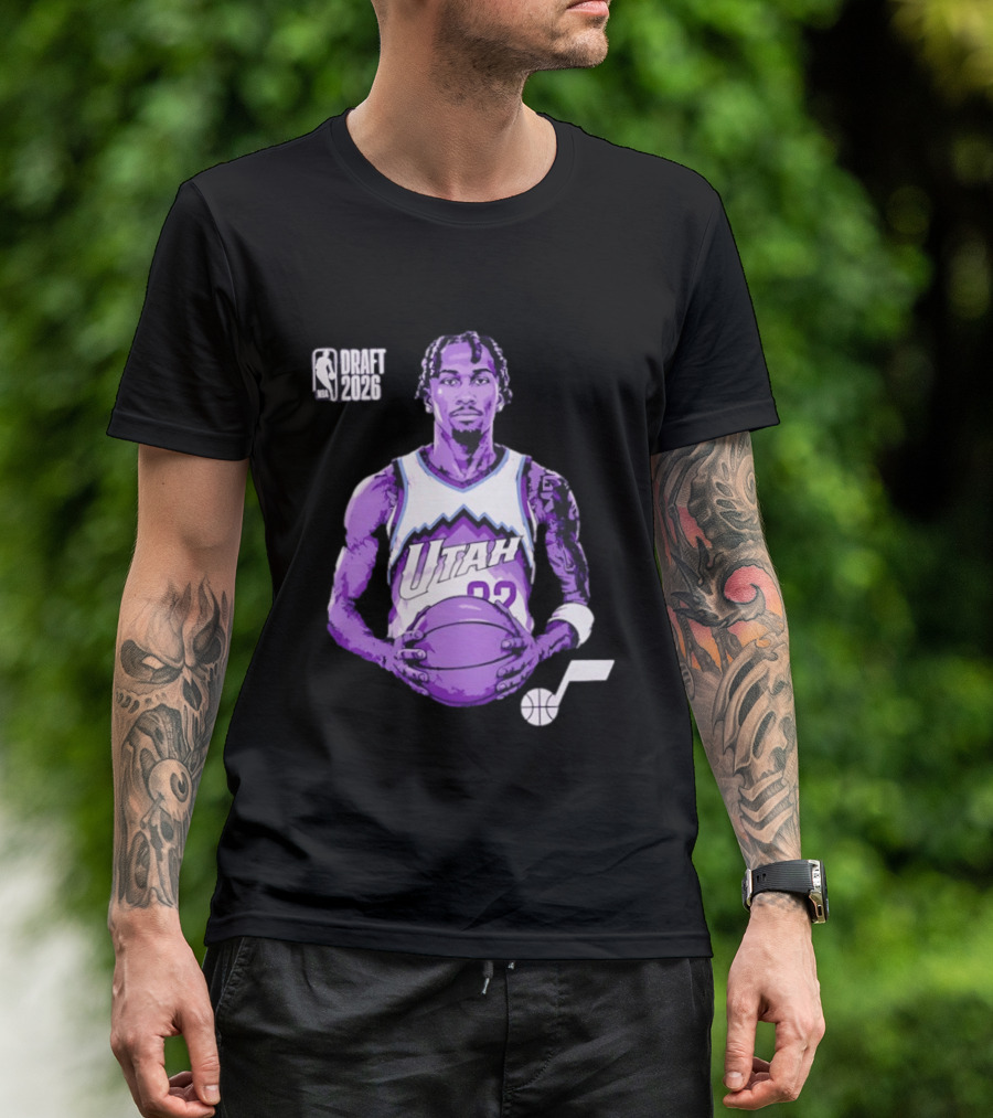 Utah Jazz 2026 NBA Draft Darryn Peterson Fade Basketball T-Shirt