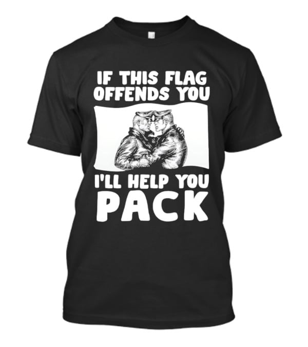 If This Flag Offends You I'll Help You Pack Leather Pride Bulldog T-Shirt