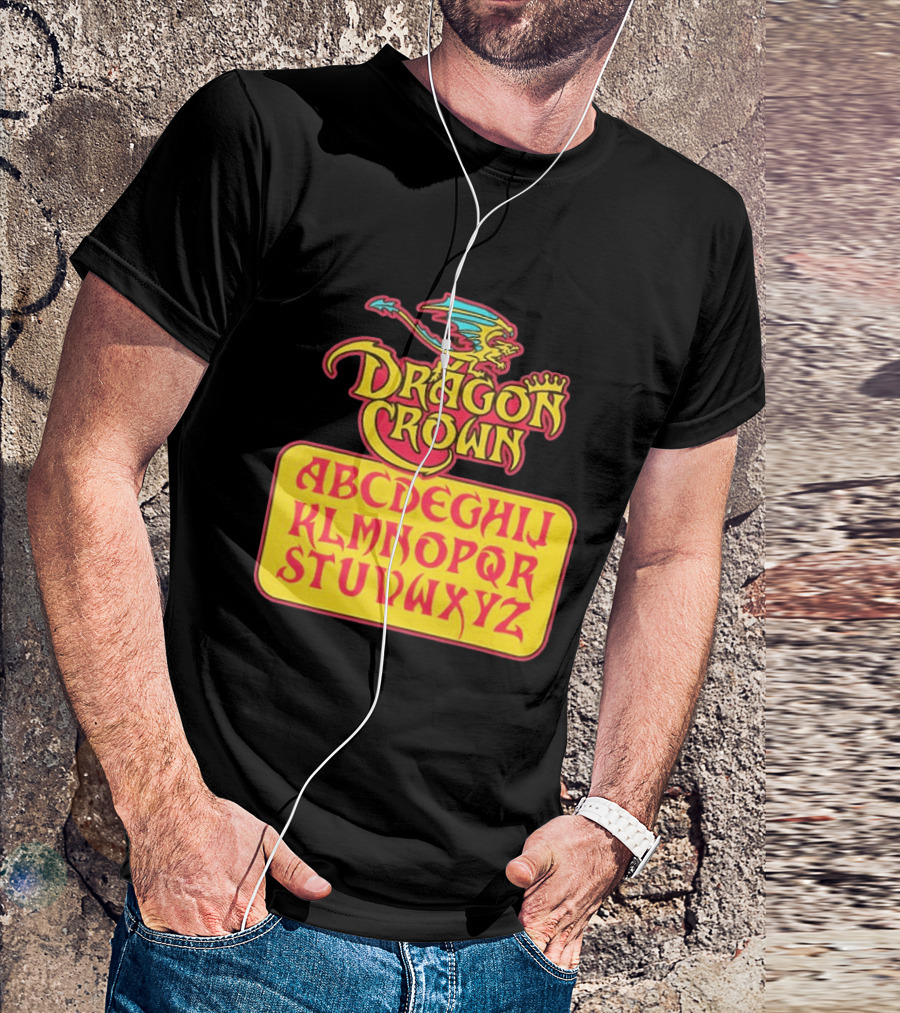 Dragon Crown Alphabet With Colorful Dragon Art And Bold Letters T-Shirt