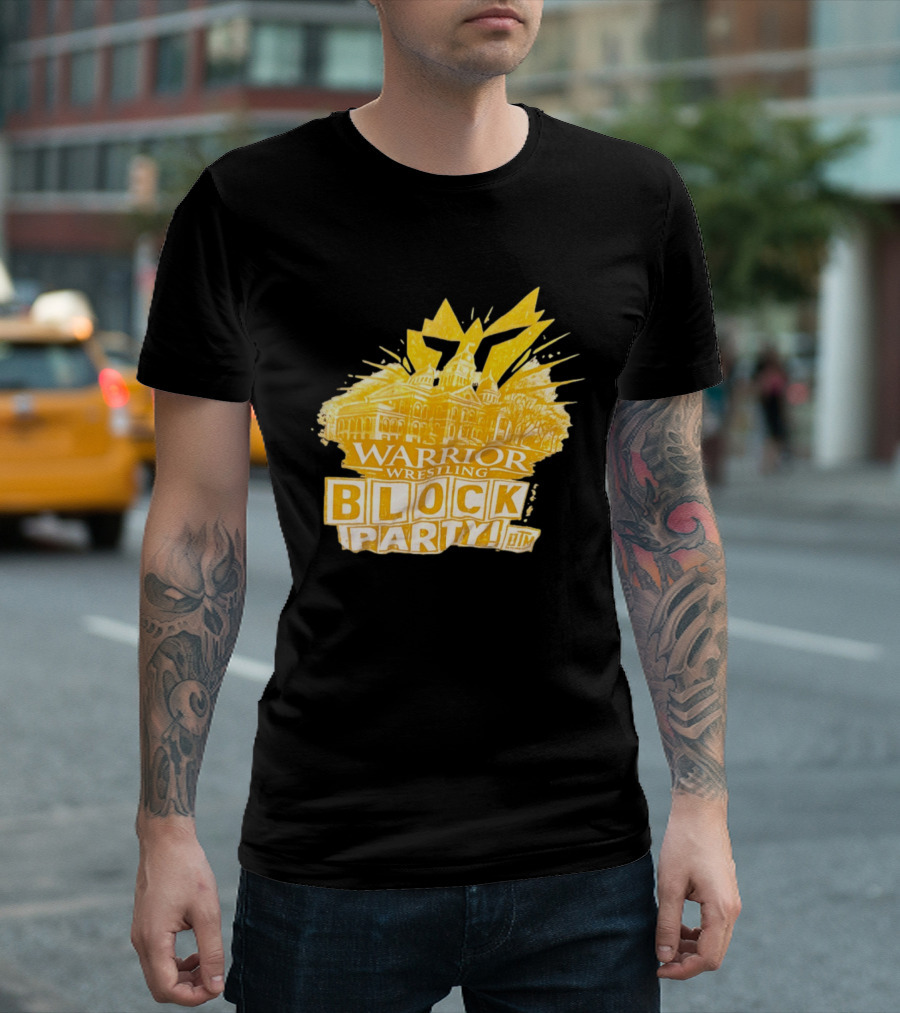 Warrior Wrestling Block Party BTM Yellow Graffiti Explosion T-Shirt