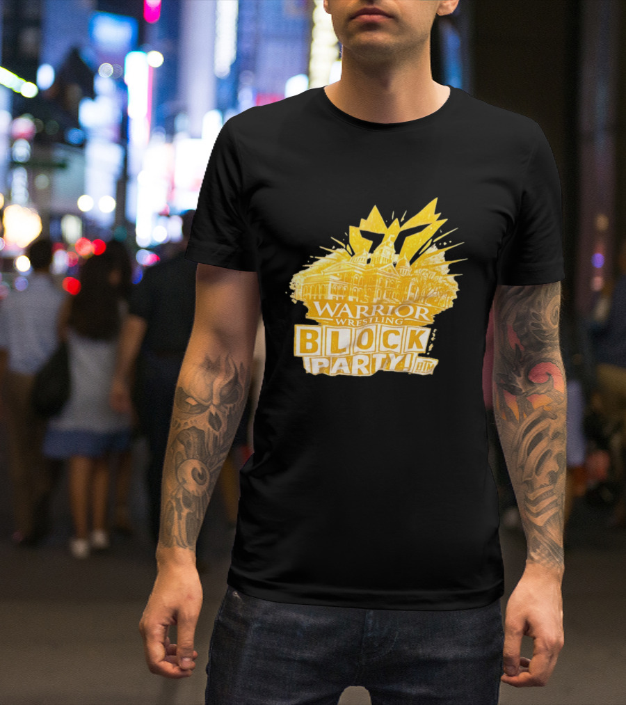 Warrior Wrestling Block Party BTM Yellow Graffiti Explosion T-Shirt