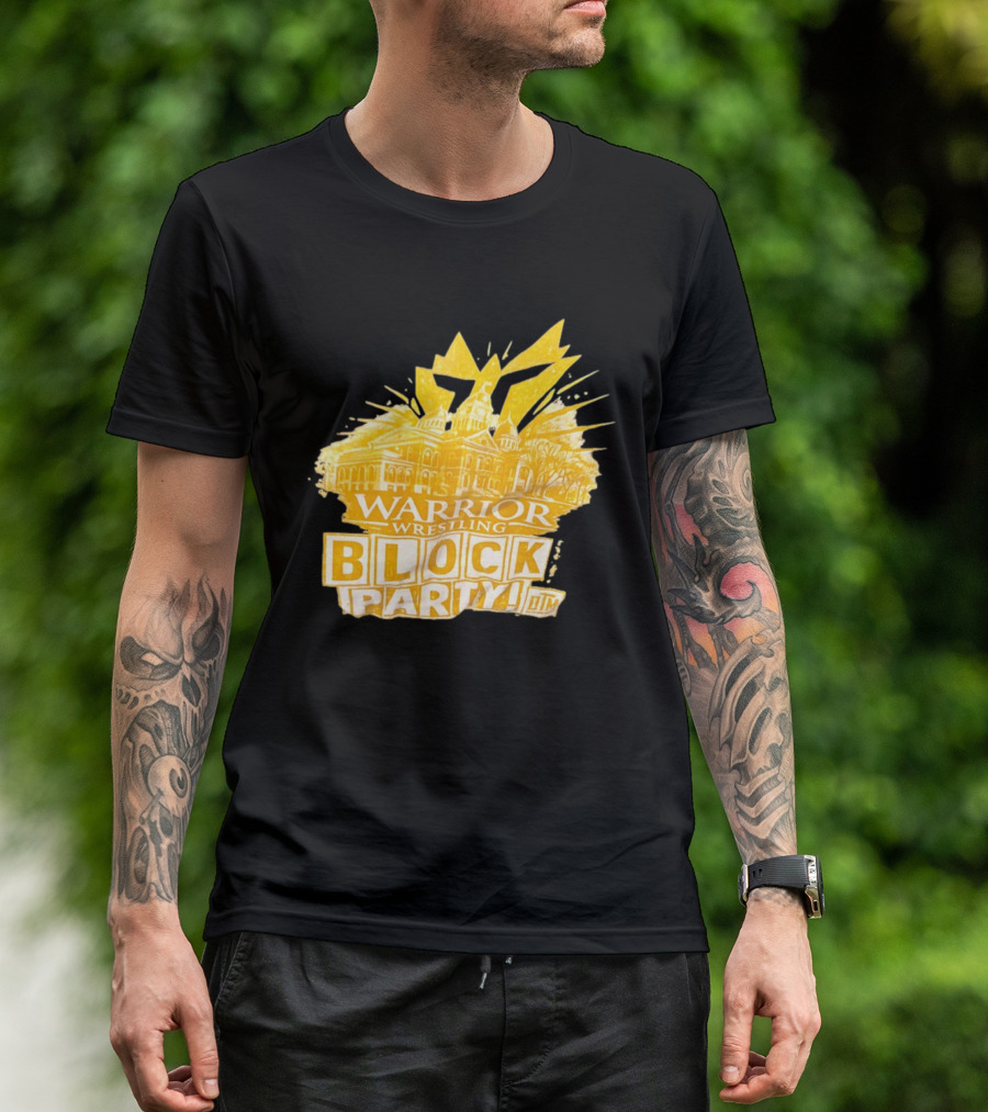 Warrior Wrestling Block Party BTM Yellow Graffiti Explosion T-Shirt