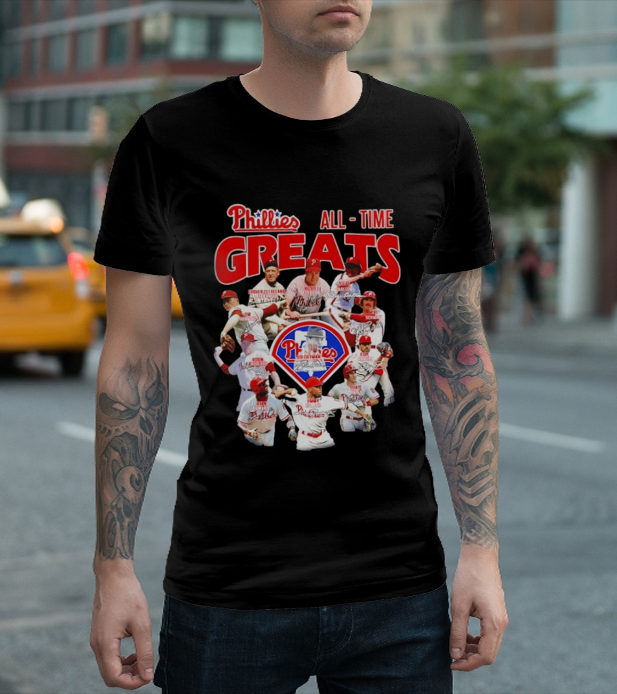Philadelphia Phillies All Time Greats Baseball Legends Team T-Shirt