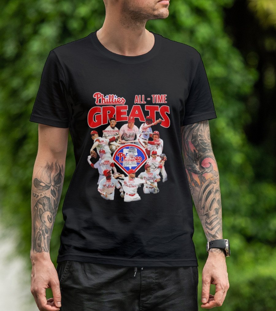 Philadelphia Phillies All Time Greats Baseball Legends Team T-Shirt