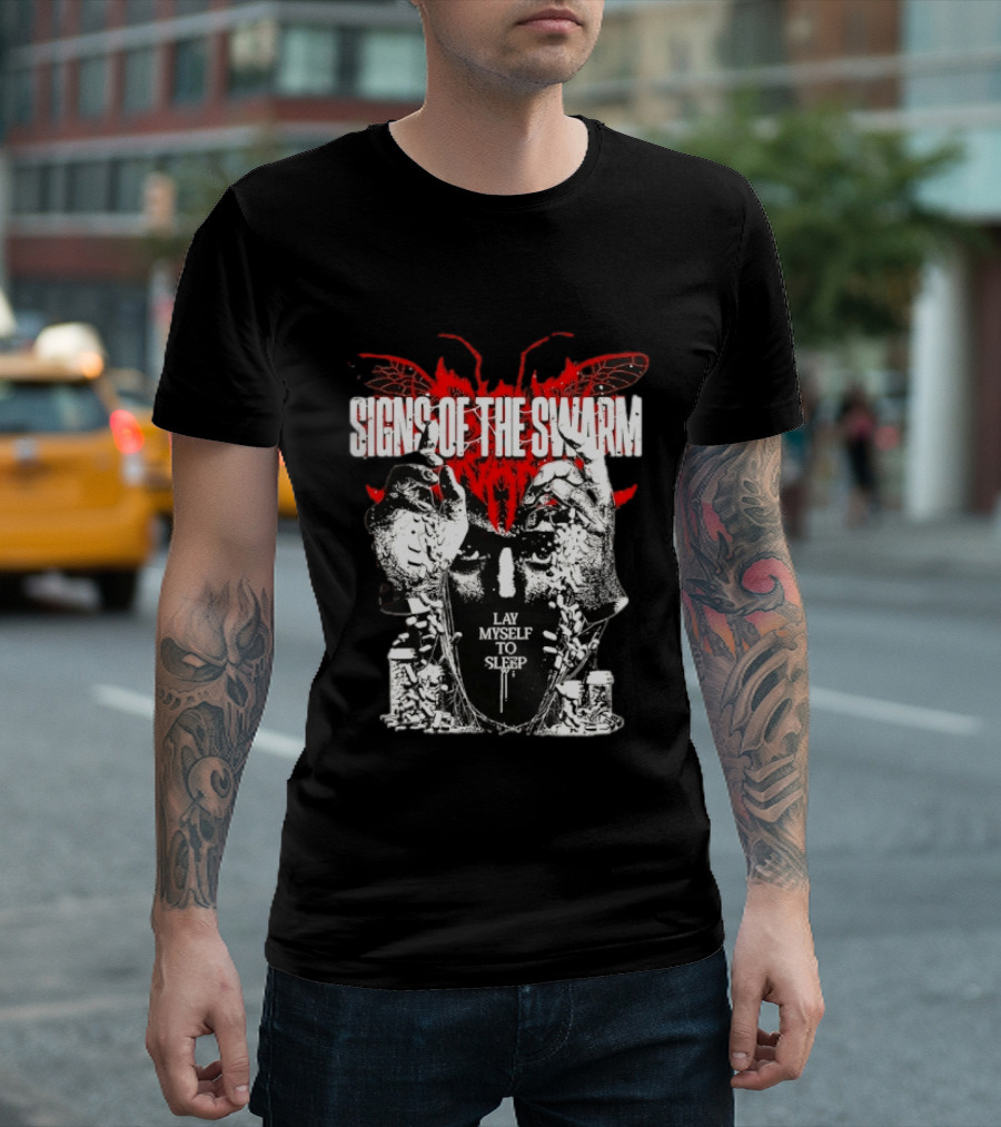Signs Of The Swarm Lay Myself To Sleep Butterfly Skull T-Shirt