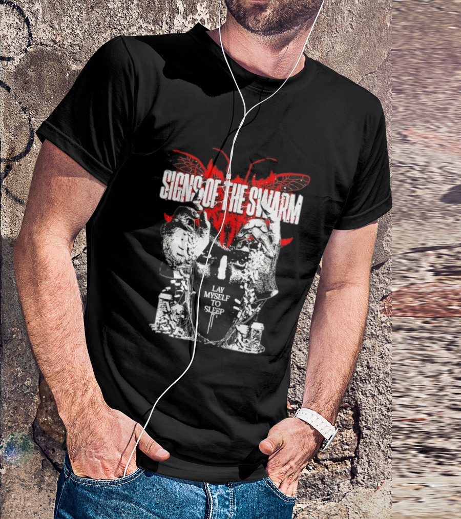 Signs Of The Swarm Lay Myself To Sleep Butterfly Skull T-Shirt