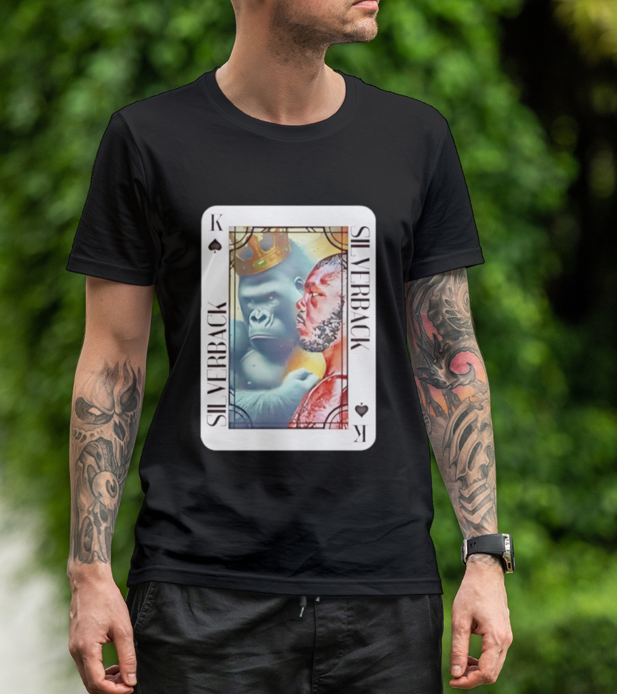 Silverback King Of Spades Gorilla Playing Card T-Shirt