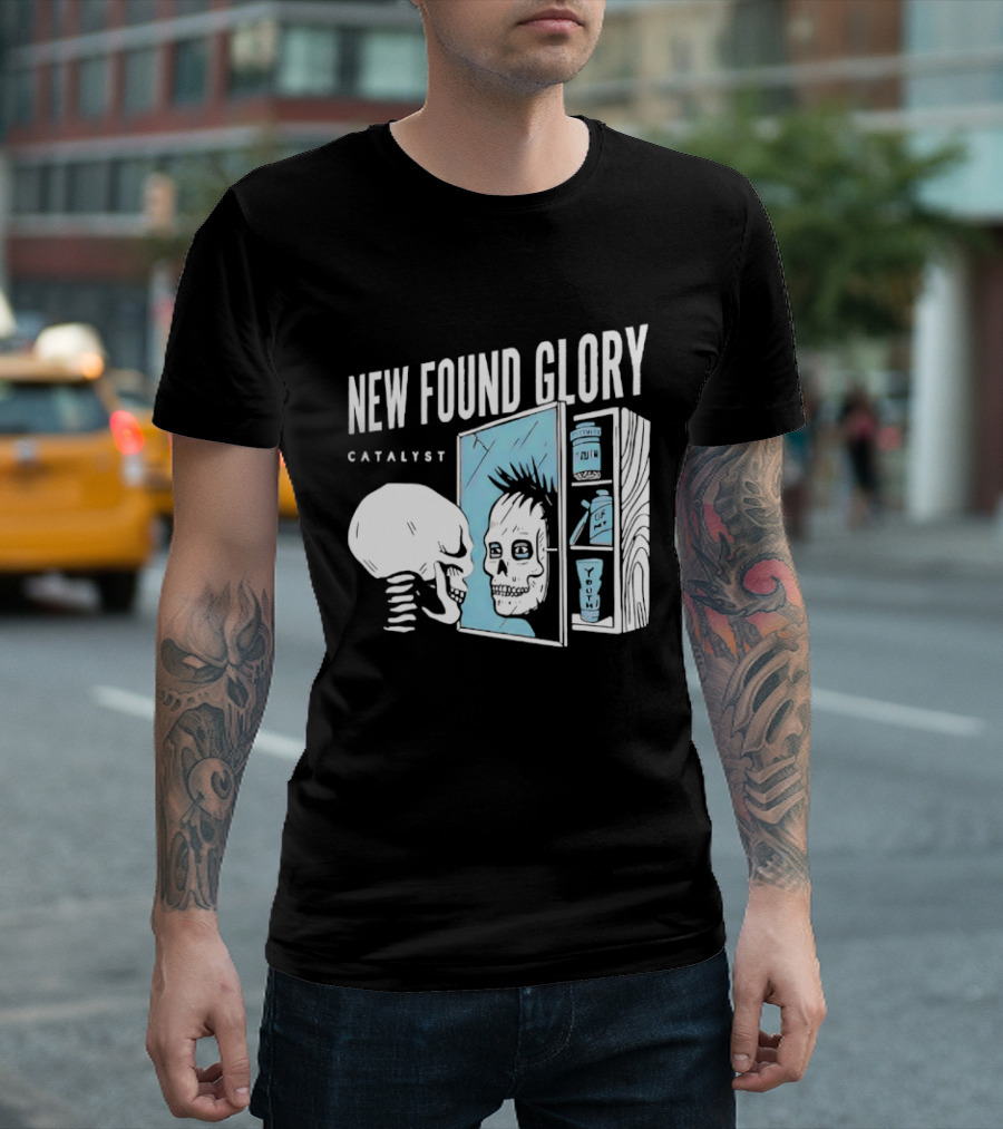 New Found Glory Catalyst Reflective Skull Punk Rock Alternative T-Shirt