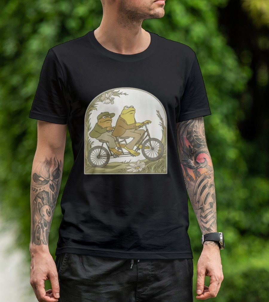 Frog And Toad Riding Tandem Bicycle T-Shirt