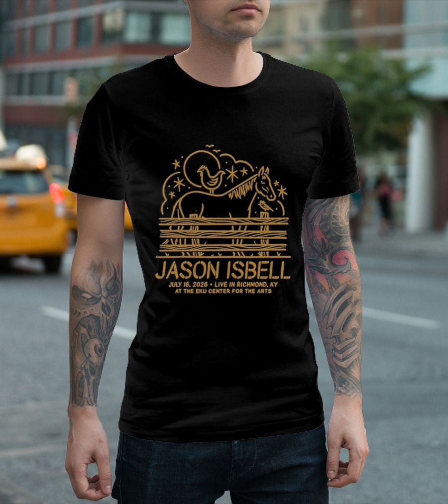 Jason Isbell And The 400 Unit Horse And Moon Print Richmond KY Jul 16 2026 Tour T-Shirt