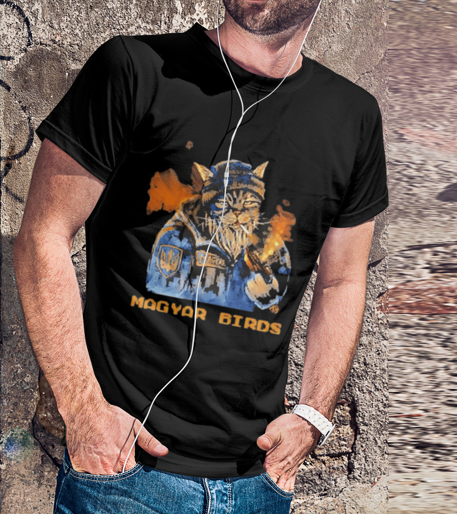Magyar Birds Viking Cat Warrior Artillery T-Shirt