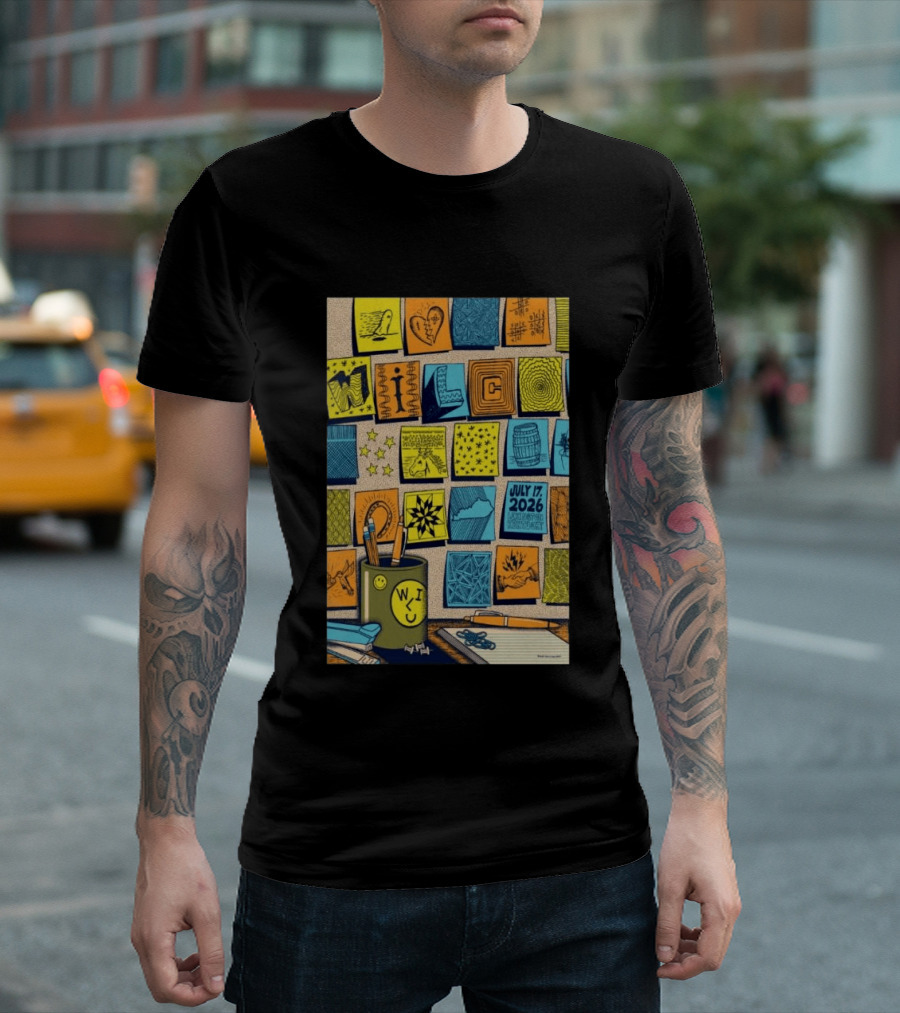 July 17 2026 Lexington KY The Burl Wilco Illustrated Art Blocks T-Shirt
