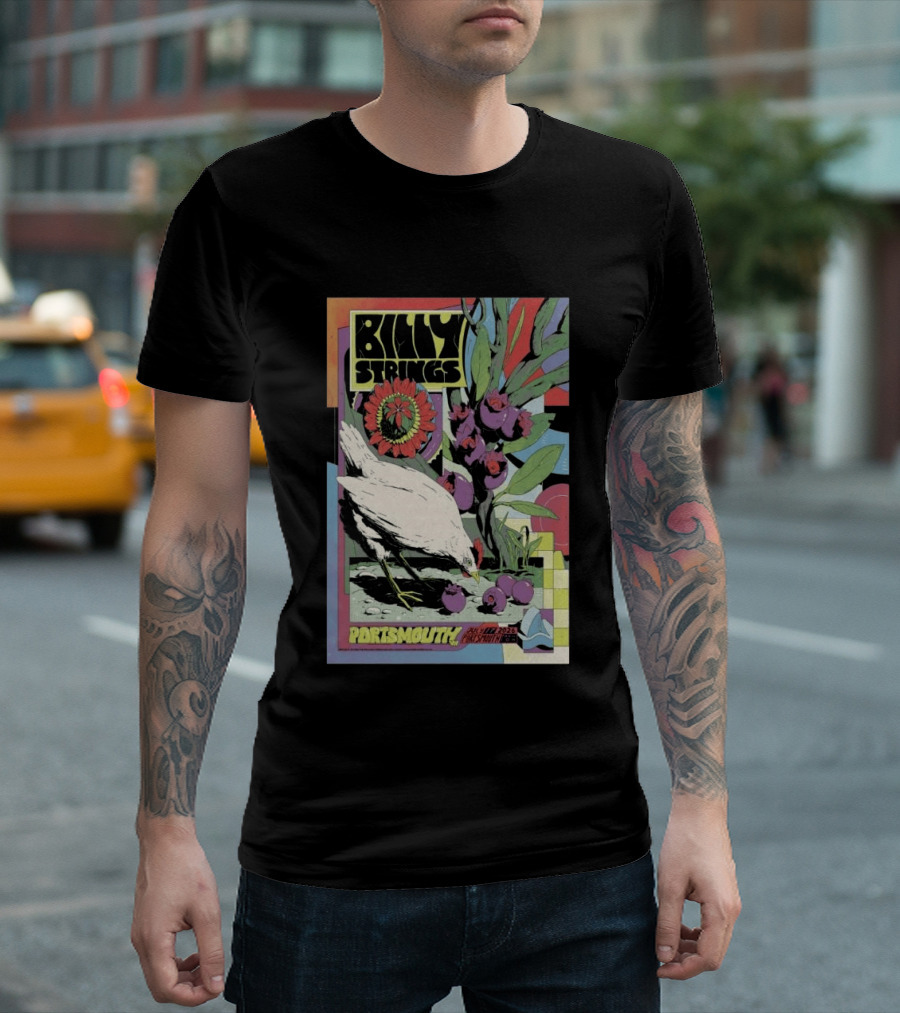 Billy Strings Jul 17 2026 Portsmouth Pavilion Chicken Flower T-Shirt