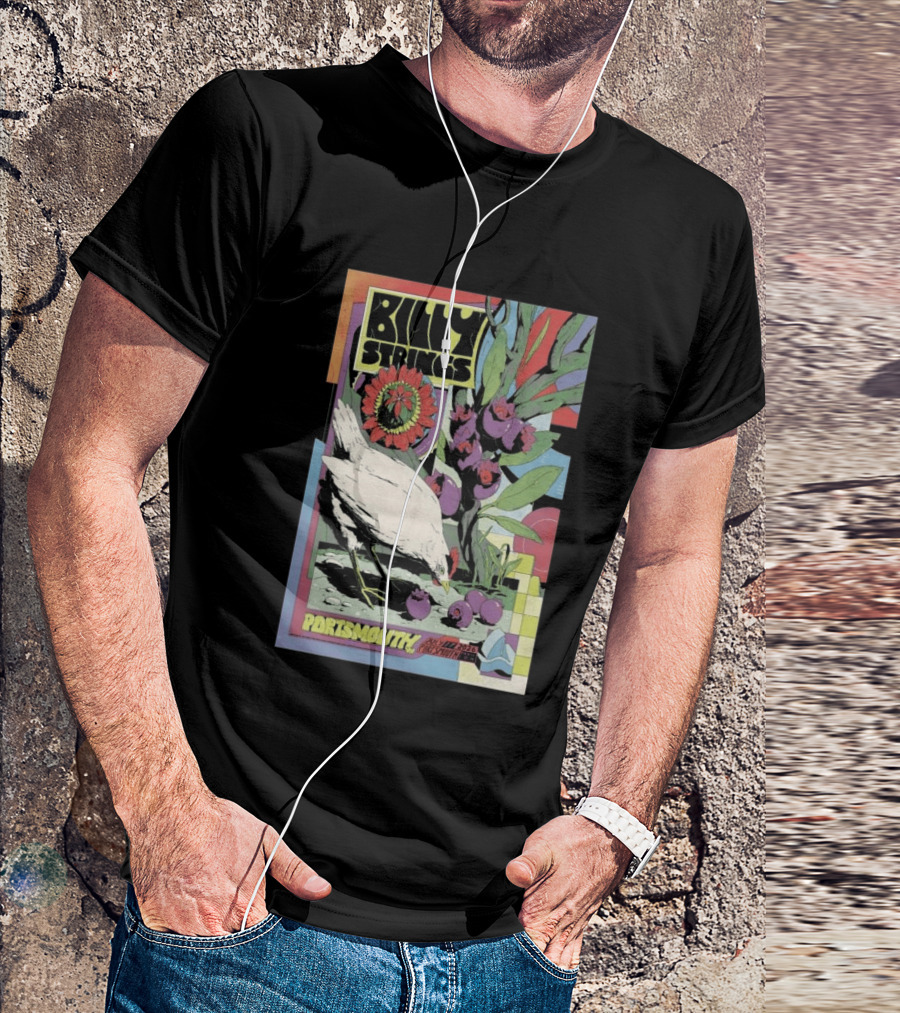 Billy Strings Jul 17 2026 Portsmouth Pavilion Chicken Flower T-Shirt