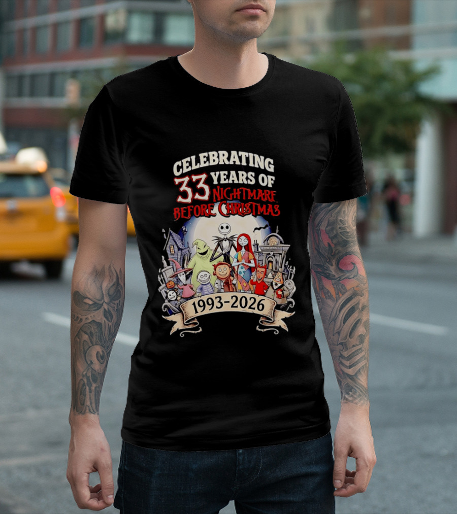 Celebrating 33 Years Of Nightmare Before Christmas 1993 2026 T-Shirt