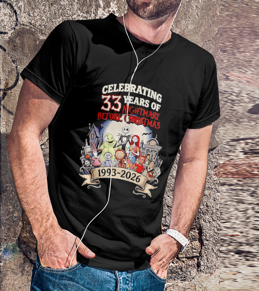 Celebrating 33 Years Of Nightmare Before Christmas 1993 2026 T-Shirt