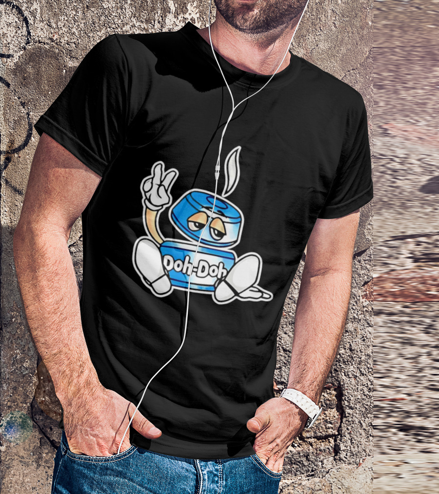 Doh Doh Peace Sign Playful Cartoon Character In Relaxed Pose T-Shirt