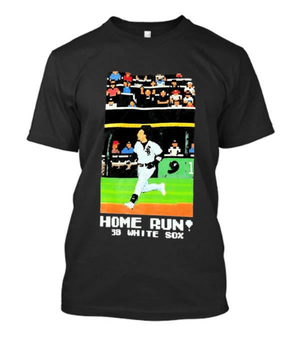 Home Run 3B White Sox Pixel Baseball T-Shirt