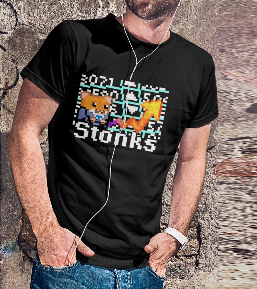 Pixel Hamster Stonks Meme Stock Trading 3071 T-Shirt