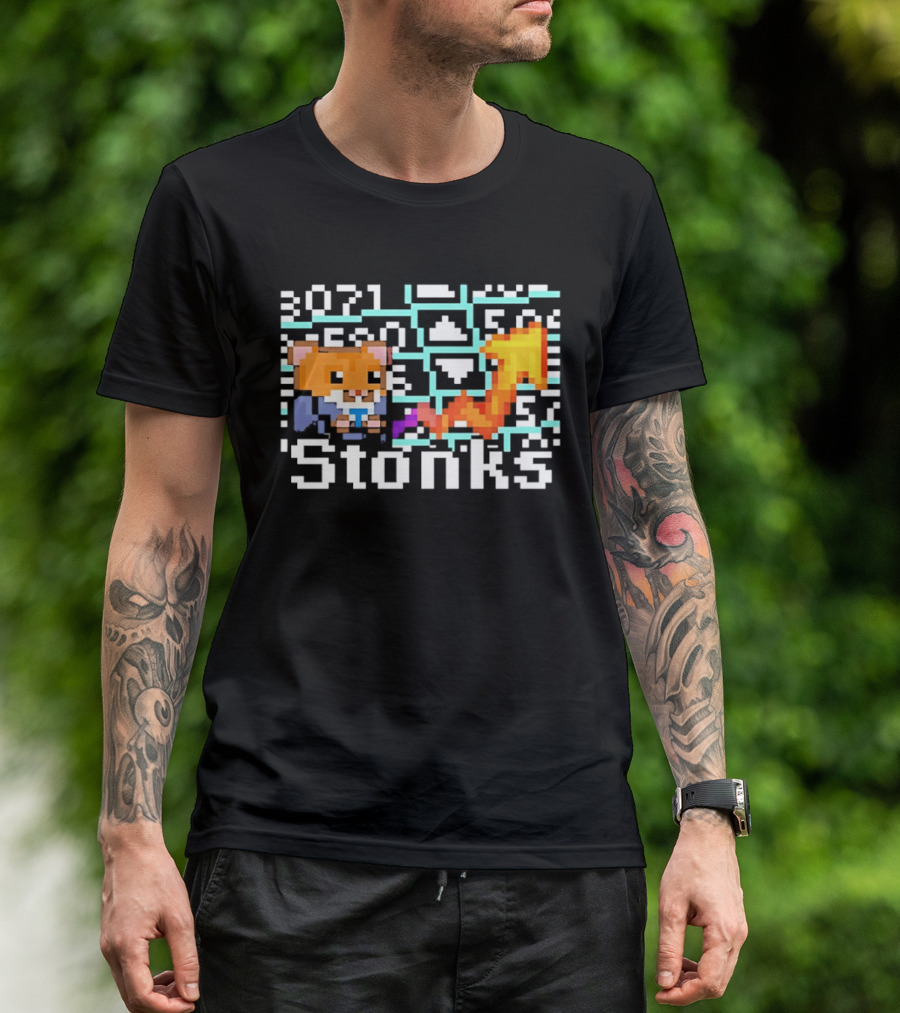 Pixel Hamster Stonks Meme Stock Trading 3071 T-Shirt