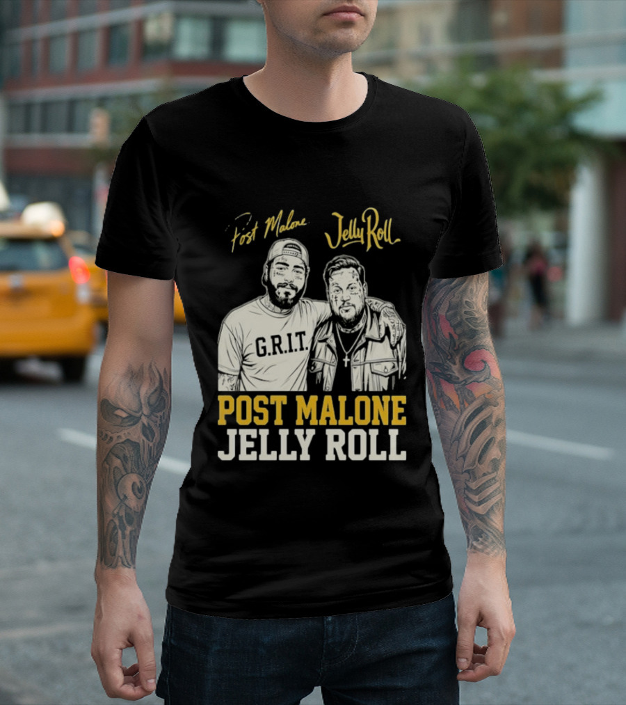 Post Malone Jelly Roll G.R.I.T Collaboration T-Shirt
