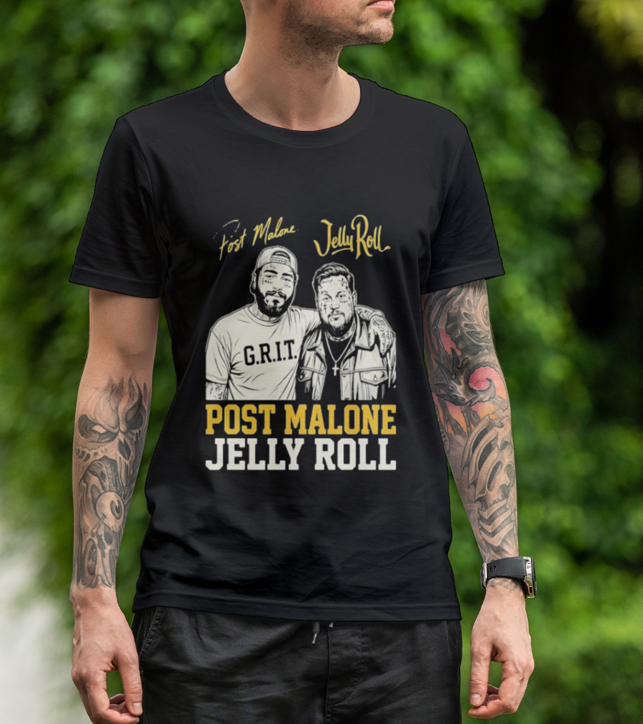 Post Malone Jelly Roll G.R.I.T Collaboration T-Shirt