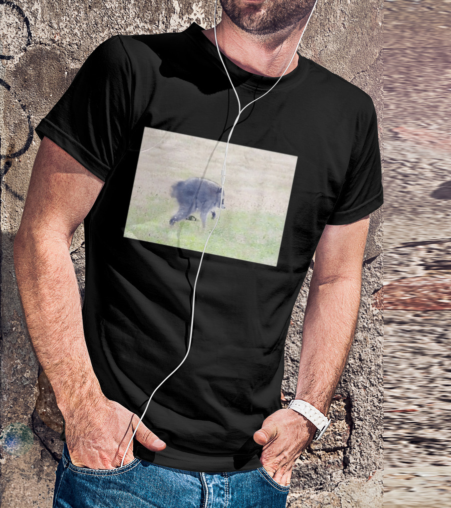 Jimothy Raccoon Walking In Grassy Field Wildlife Scene T-Shirt