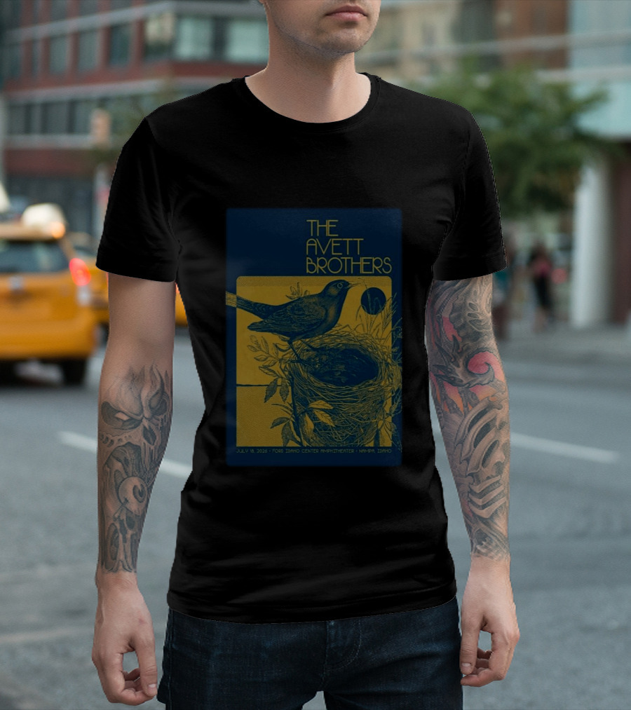 The Avett Brothers July 18 2026 Ford Idaho Center Amphitheater Nampa ID Bird And Nest T-Shirt