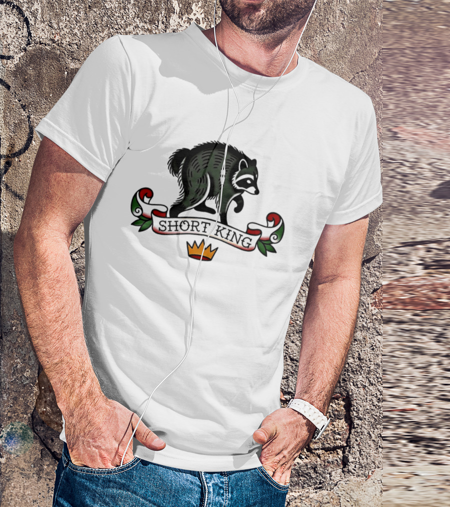 Short King Raccoon Traditional Tattoo T-Shirt