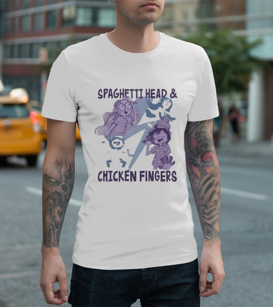 Spaghetti Head And Chicken Fingers Fun Cartoon Characters Adventure T-Shirt