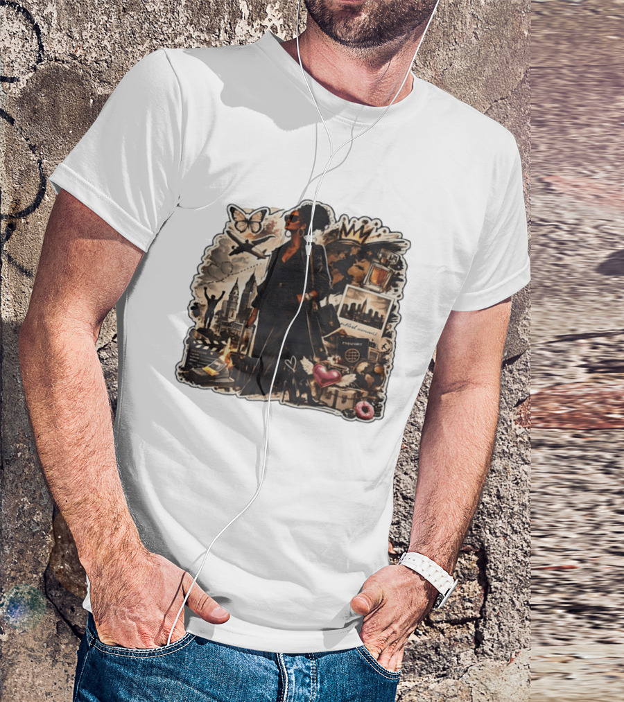 Stylish Woman Traveling With Passport Perfect Moments World Adventure T-Shirt