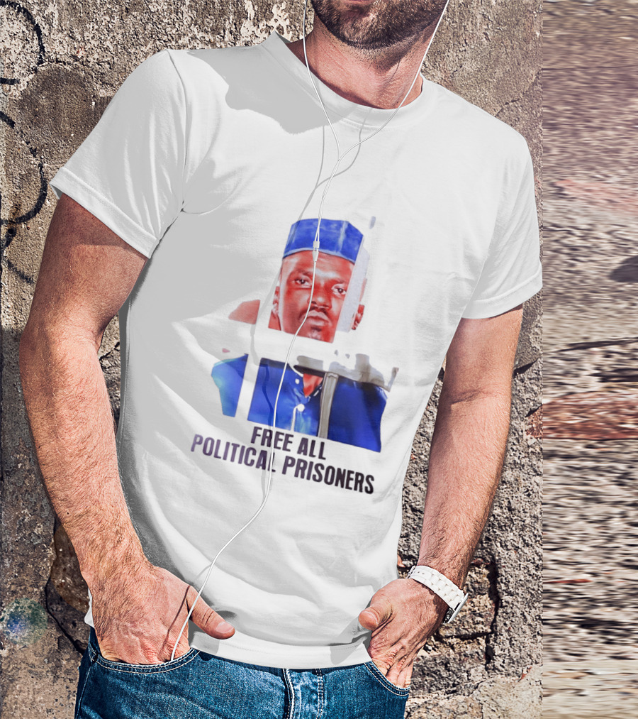 Free All Political Prisoners Protest Activism Painting Blue Beret T-Shirt