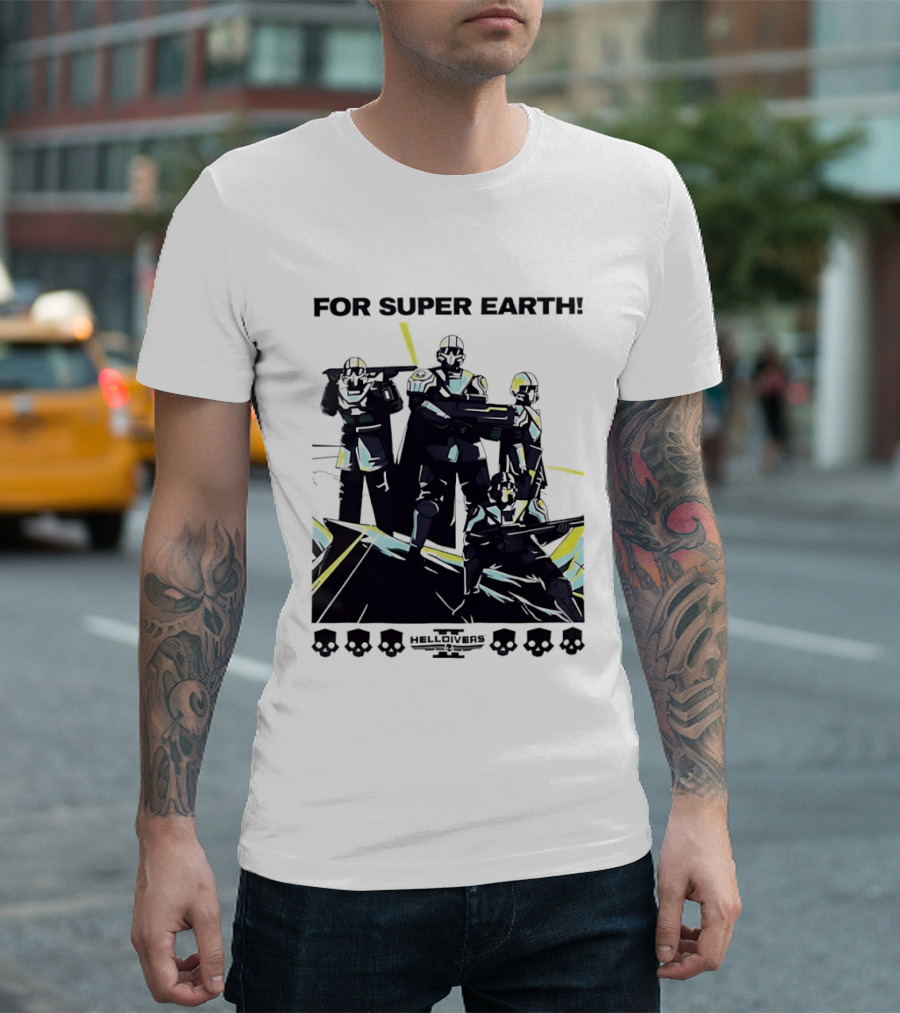 Helldivers II For Super Earth Video Game Soldiers T-Shirt