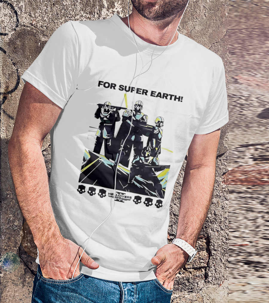 Helldivers II For Super Earth Video Game Soldiers T-Shirt