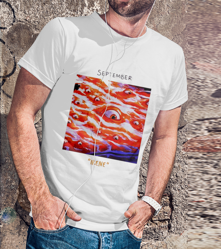 September Irene Surreal Eye Red Waves With Multiple Eyes T-Shirt