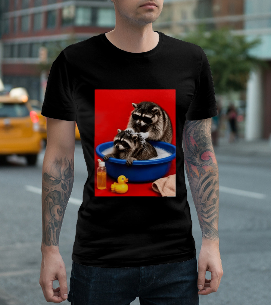 Jimothy Raccoon Viral Trash Panda Bubble Bath Glasses T-Shirt