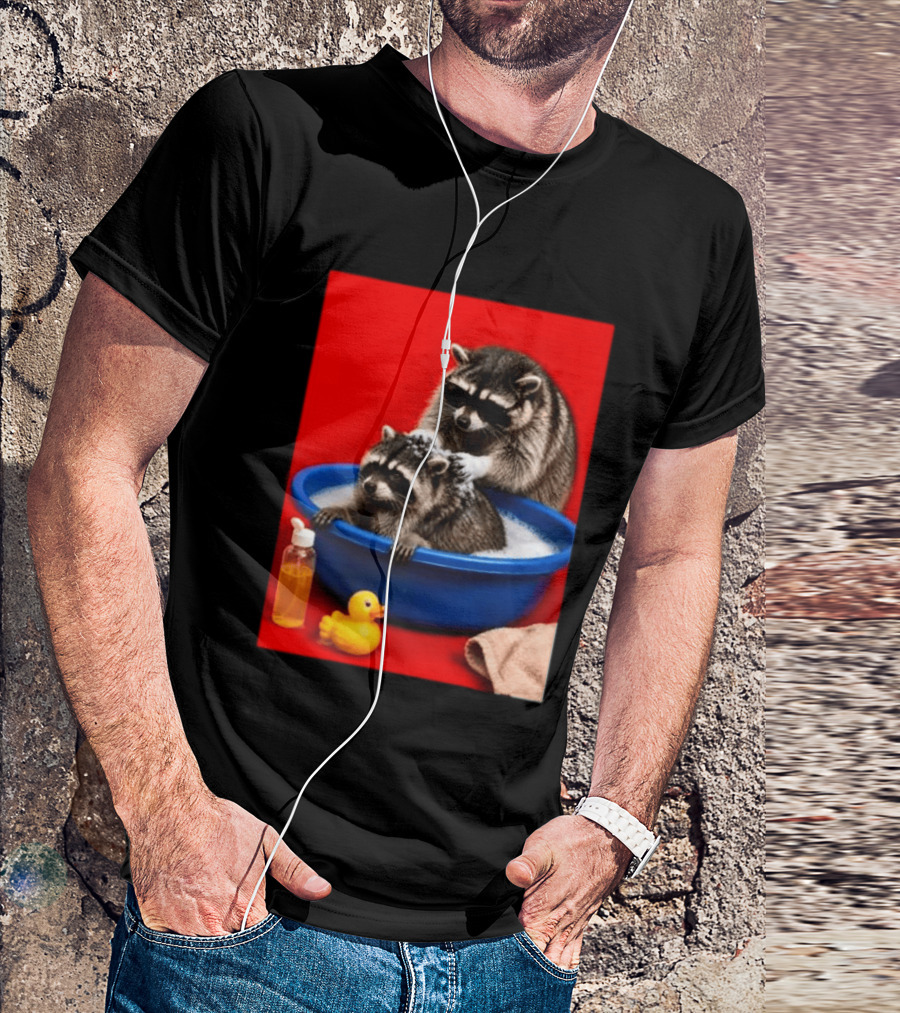 Jimothy Raccoon Viral Trash Panda Bubble Bath Glasses T-Shirt