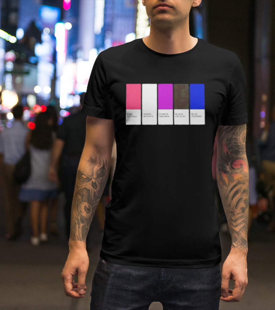 Pink #FF79A2 White #FFFFFF Purple #BE18D6 Black #2C2C2C Blue #3358ED T-Shirt