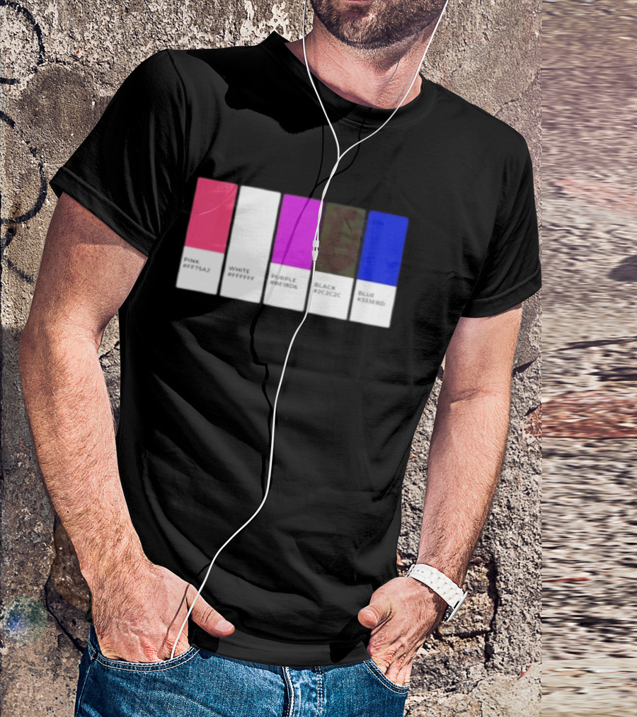 Pink #FF79A2 White #FFFFFF Purple #BE18D6 Black #2C2C2C Blue #3358ED T-Shirt