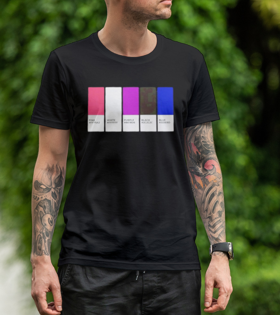 Pink #FF79A2 White #FFFFFF Purple #BE18D6 Black #2C2C2C Blue #3358ED T-Shirt