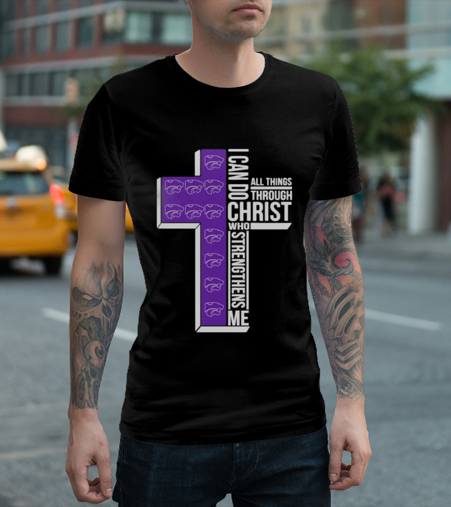 Kansas State Wildcats Faith Empowerment Through Christ Cross T-Shirt