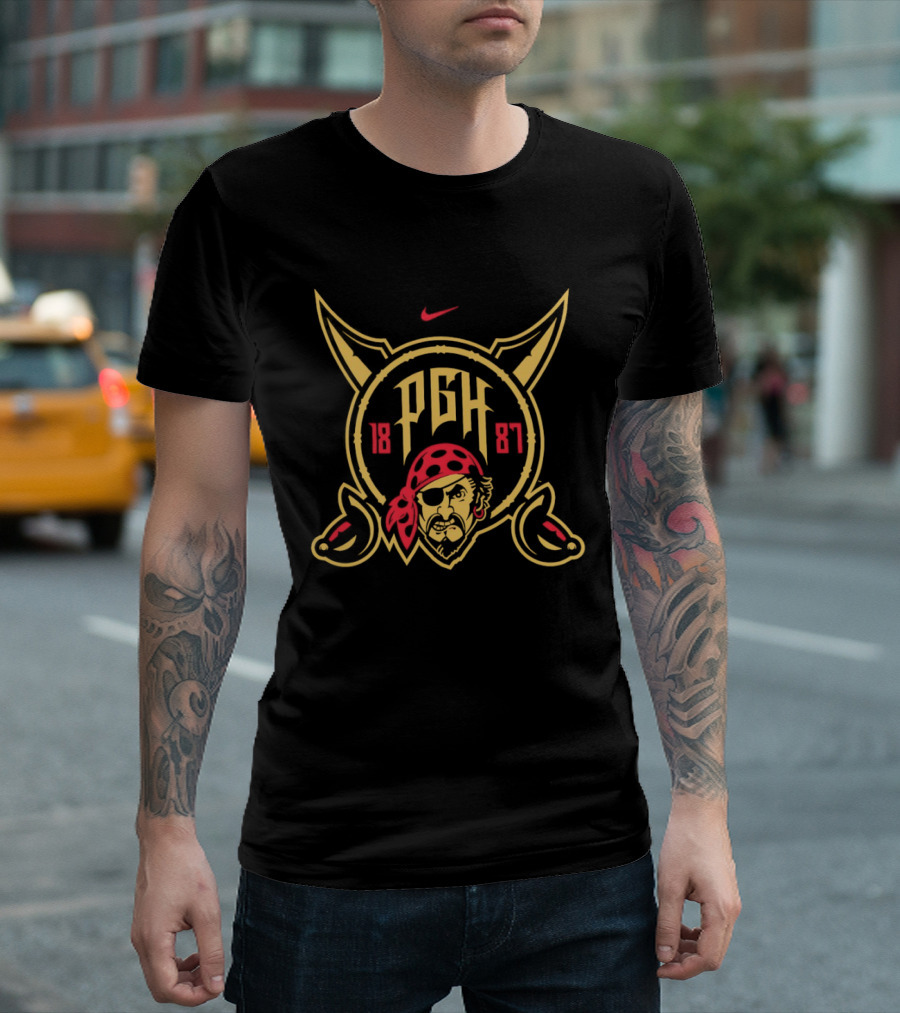 Pittsburgh Pirates PGH 1887 MLB Pirate Eyepatch Red Bandana Retro Sports Fan Merchandise T-Shirt