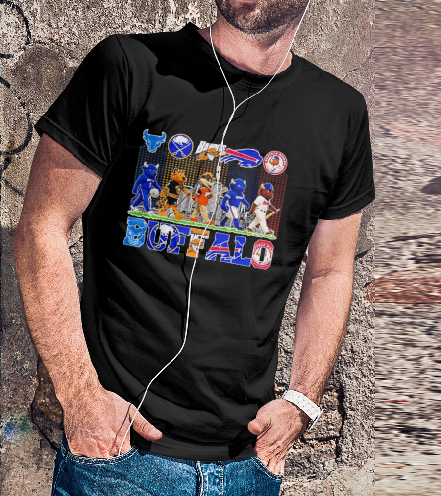 Buffalo Sports Mascots Abbey Road Skyline 2026 T-Shirt