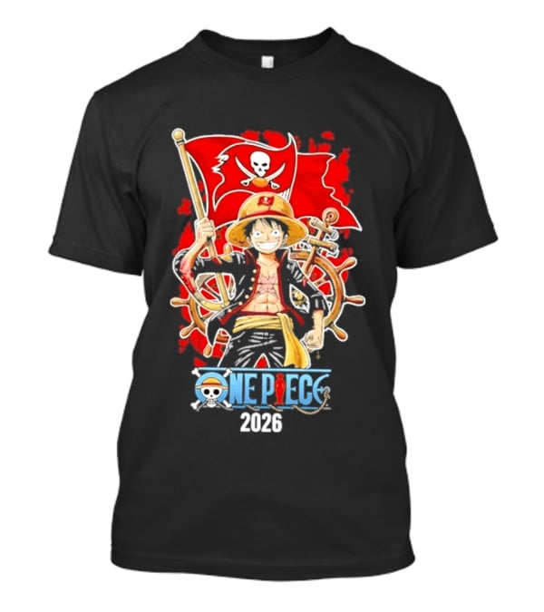 Tampa Bay Buccaneers One Piece Luffy 2026 Pirate Flag Adventure T-Shirt