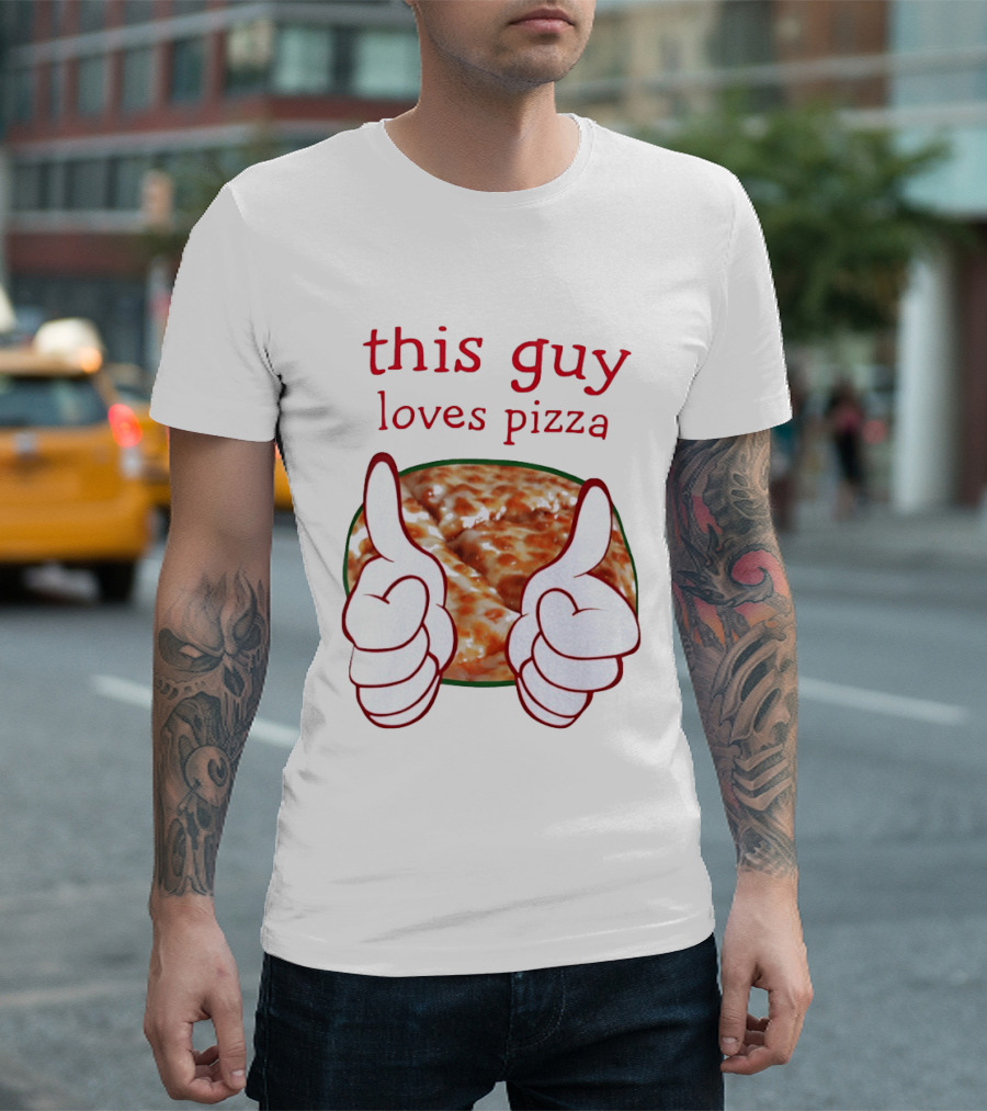 This Guy Loves Pizza Thumbs Up Food T-Shirt