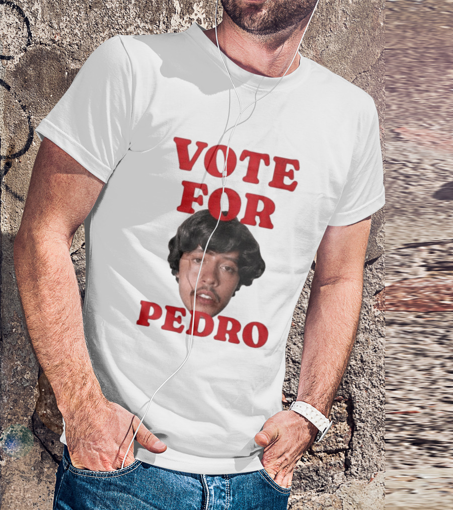 Vote For Pedro Distressed Vintage Style Iconic Headshot Retro Movie Reference T-Shirt