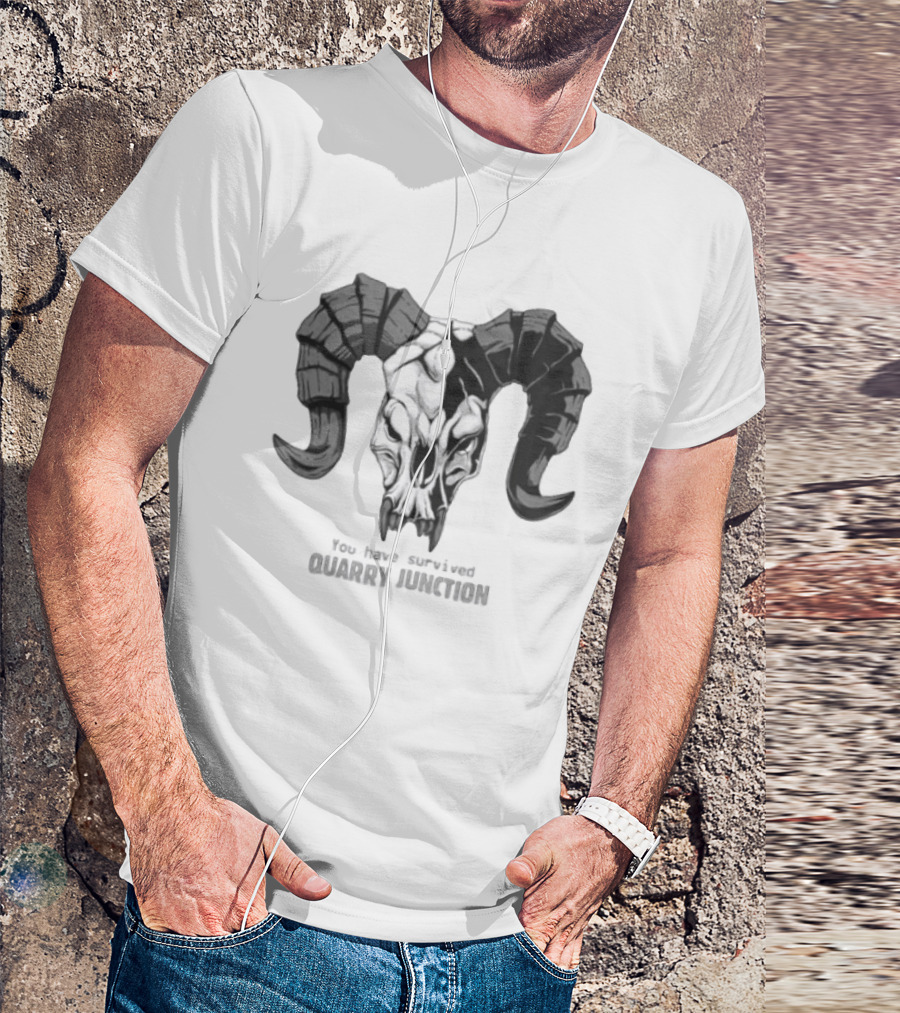 You Have Survived Quarry Junction Fallout Gaming Ram Skull T-Shirt