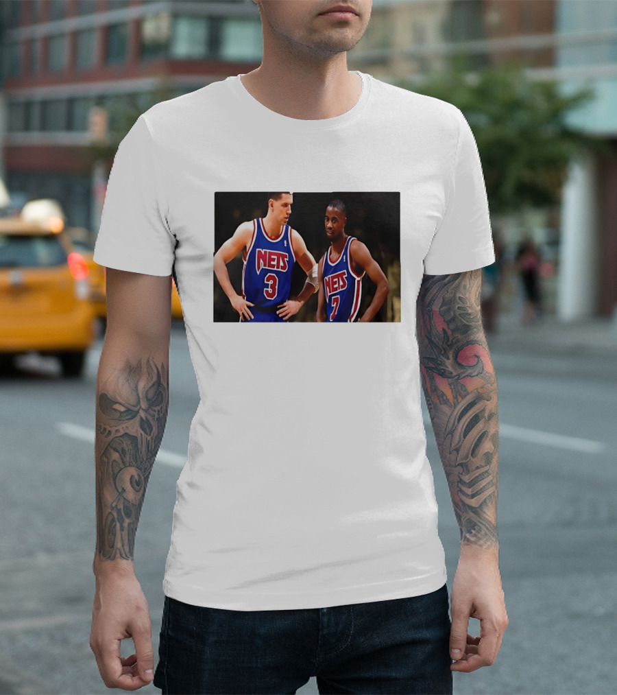 Drazen Petrovic Kenny Anderson New Jersey Nets 3 7 Blue Jerseys T-Shirt